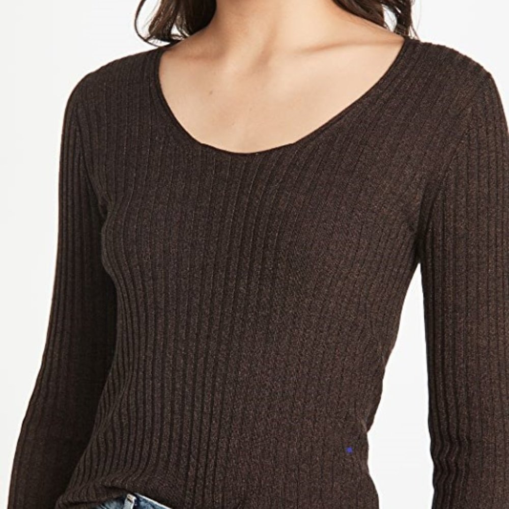 Vince  Skinny Rib Scoop Neck Sweater